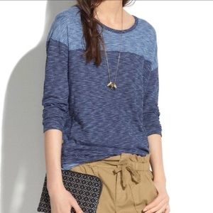 Madewell Blue Striped Indigo Ink Two Tone
